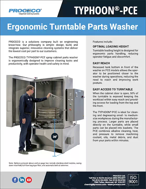 TYPHOON®-PCE Ergonomic Cabinet Parts Washer